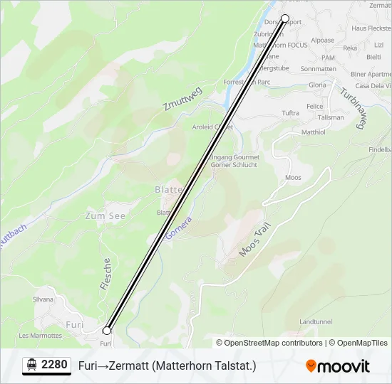 2280 Cable Car Line Map