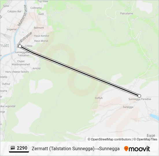 Plan de la ligne 2290 de funiculaire