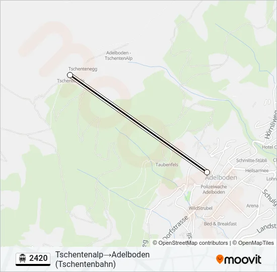 Plan de la ligne 2420 de téléphérique