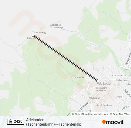 Plan de la ligne 2420 de téléphérique