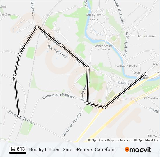 613 Bus Line Map