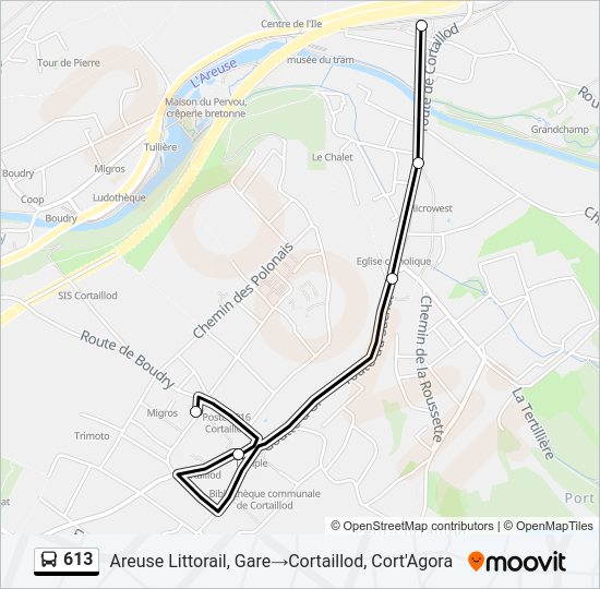 613 Bus Line Map