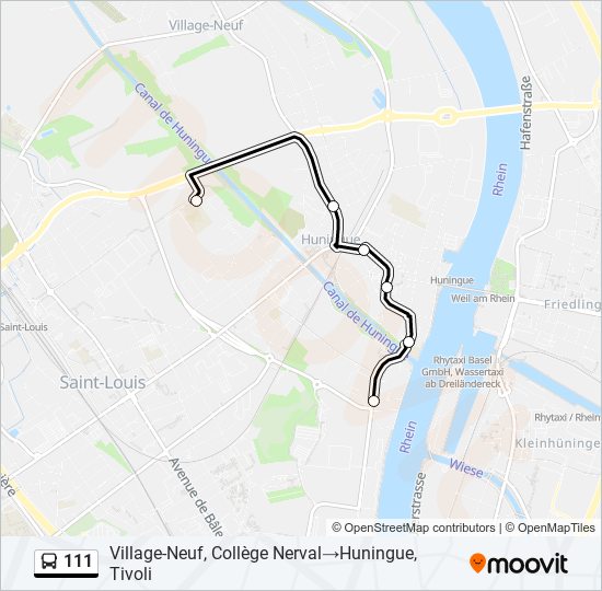 111 Bus Line Map