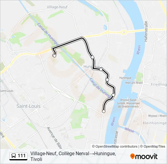 111 Bus Line Map