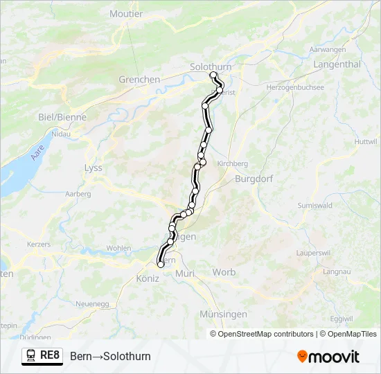 RE8 Train Line Map