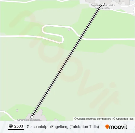 Plan de la ligne 2533 de funiculaire