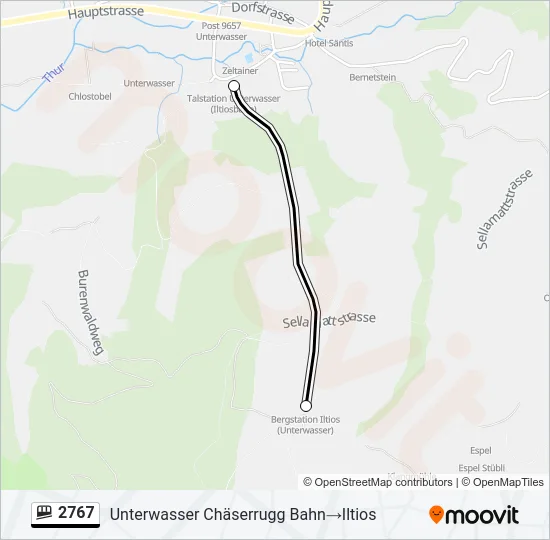 Plan de la ligne 2767 de funiculaire