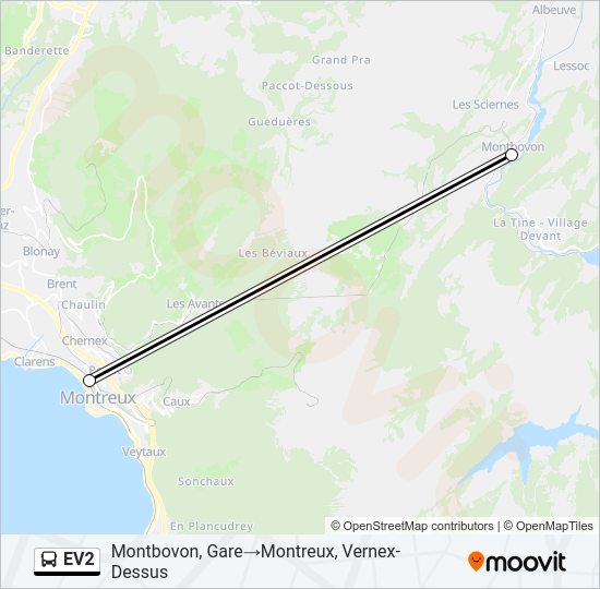 EV2 Bus Line Map