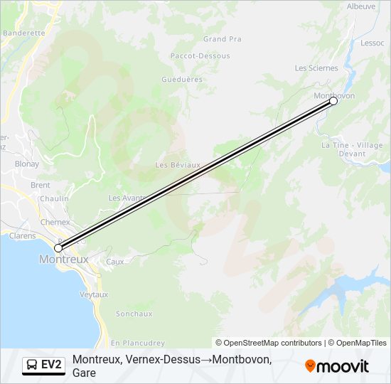 EV2 Bus Line Map