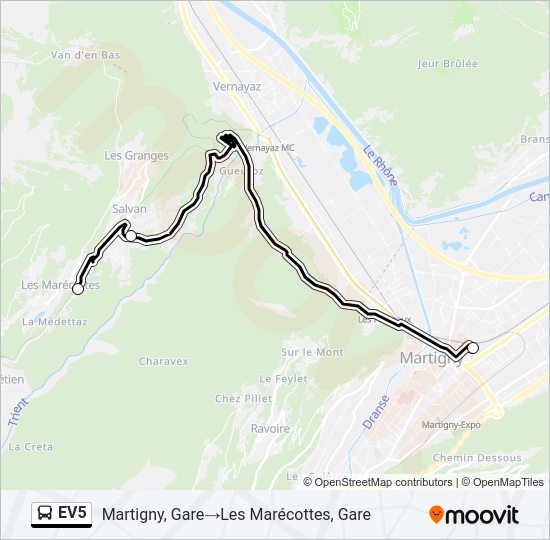 EV5 Bus Line Map