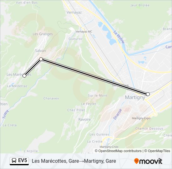 EV5 Bus Line Map