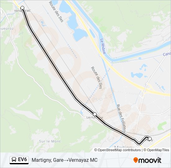 EV6 Bus Line Map