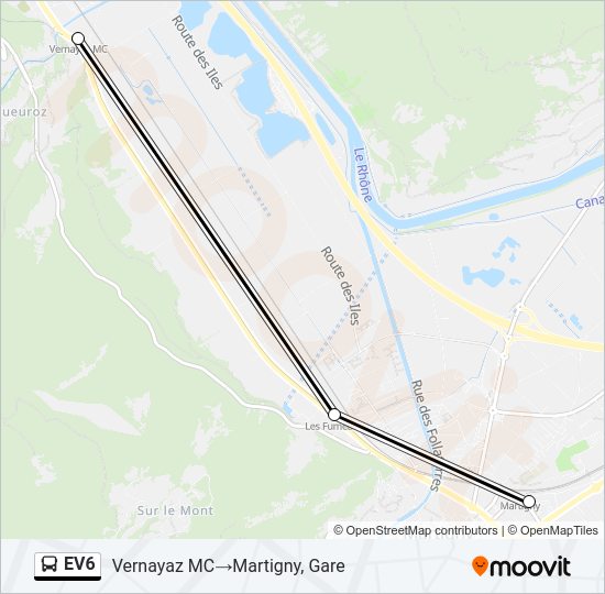 EV6 Bus Line Map