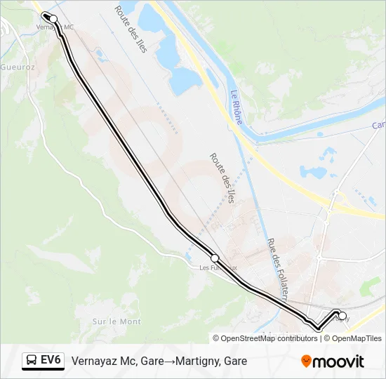 EV6 Bus Line Map