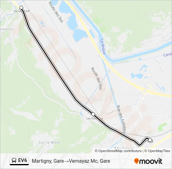 EV6 Bus Line Map