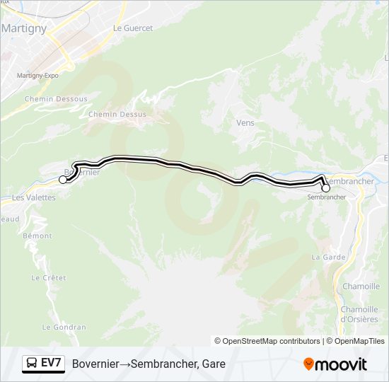EV7 Bus Line Map