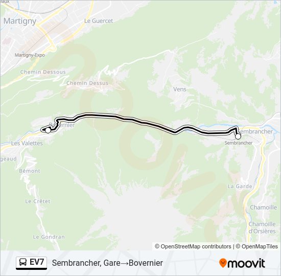 EV7 Bus Line Map