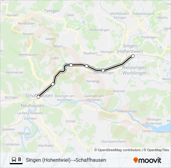 B Bus Line Map
