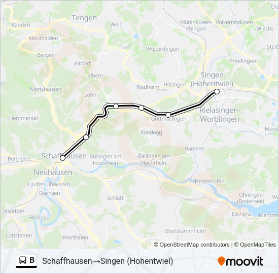 B Bus Line Map