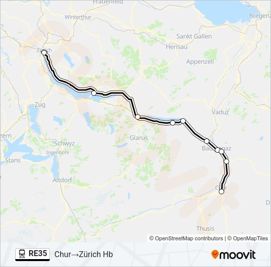 RE35 Train Line Map