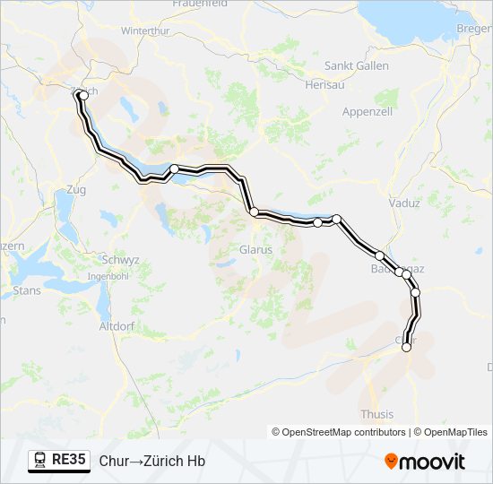 RE35 Train Line Map
