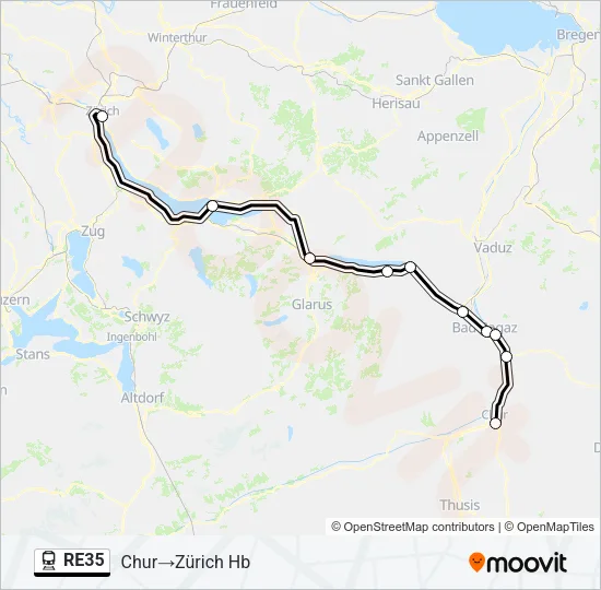 RE35 Train Line Map