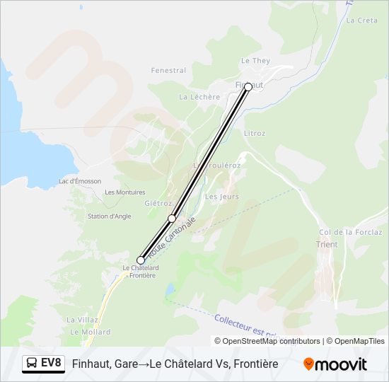 EV8 Bus Line Map