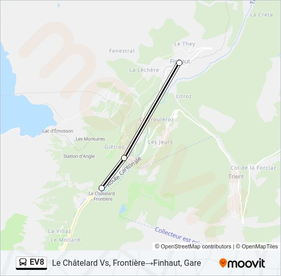 EV8 Bus Line Map