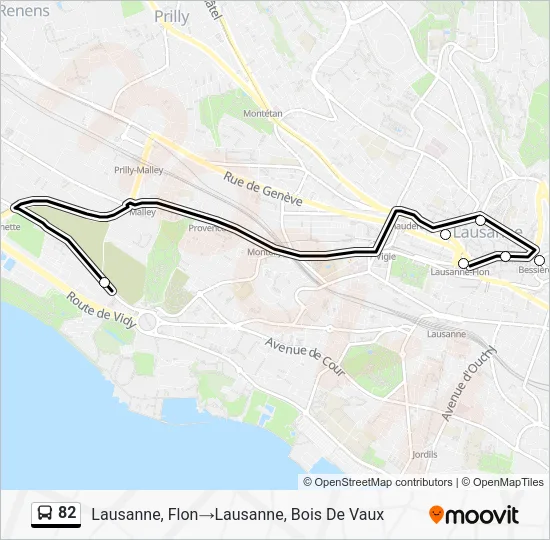 82 Bus Line Map