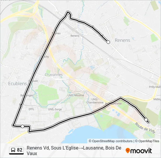82 Bus Line Map