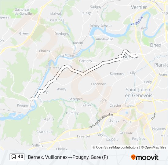 40 Bus Line Map