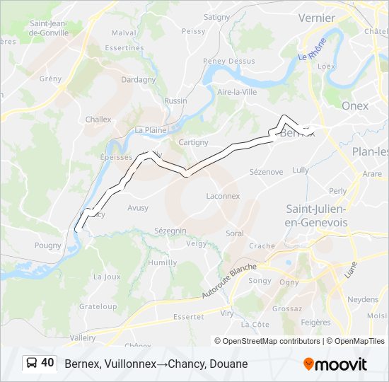 40 Bus Line Map