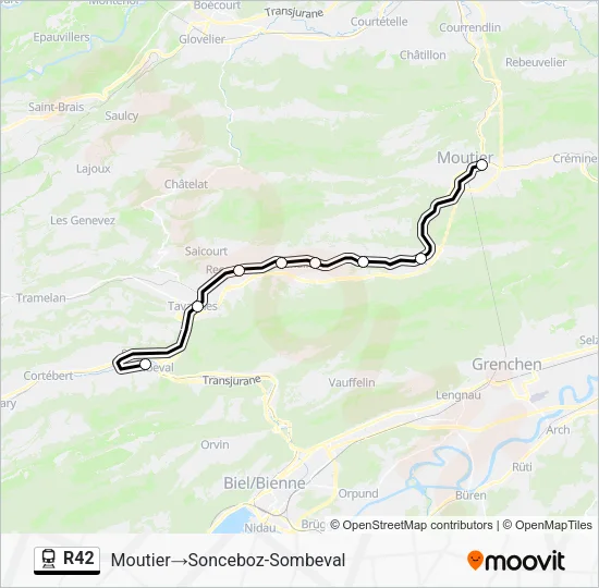 R42 Train Line Map