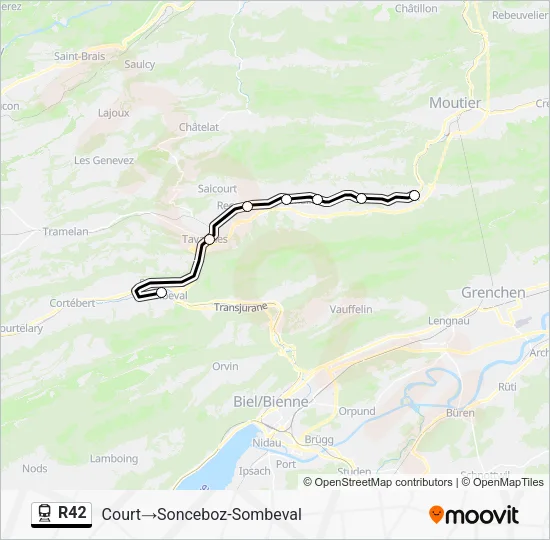 R42 Train Line Map