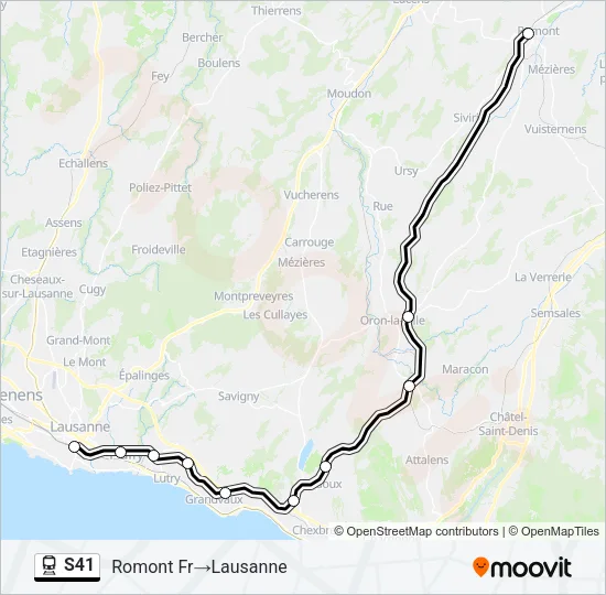 S41 Train Line Map