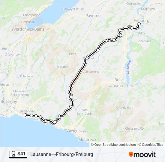 S41 Train Line Map