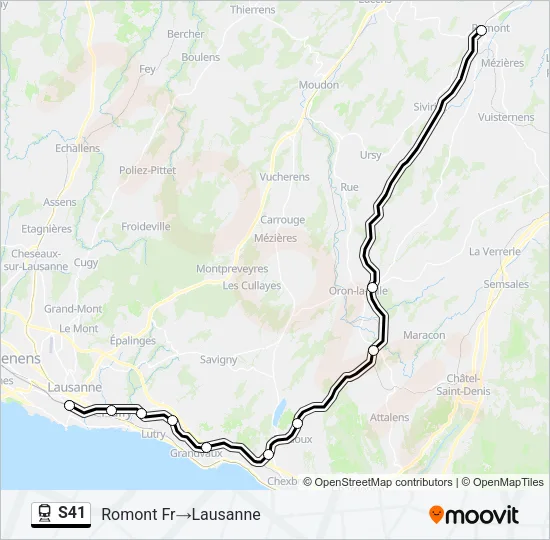 S41 Train Line Map