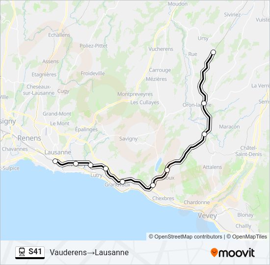 S41 Train Line Map