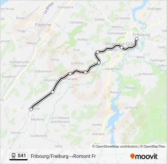 S41 Train Line Map