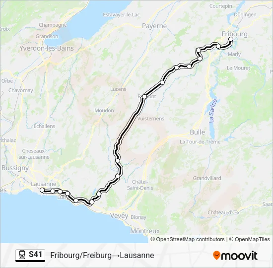 S41 Train Line Map