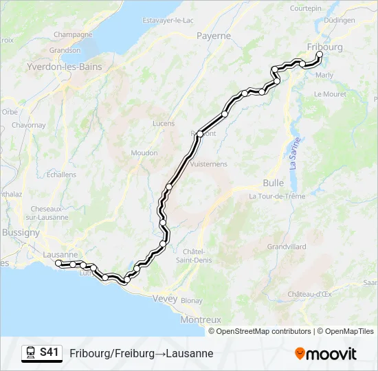 S41 Train Line Map