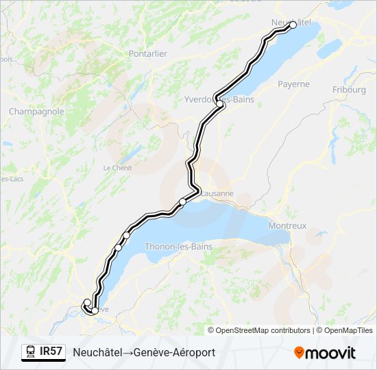 IR57 Train Line Map