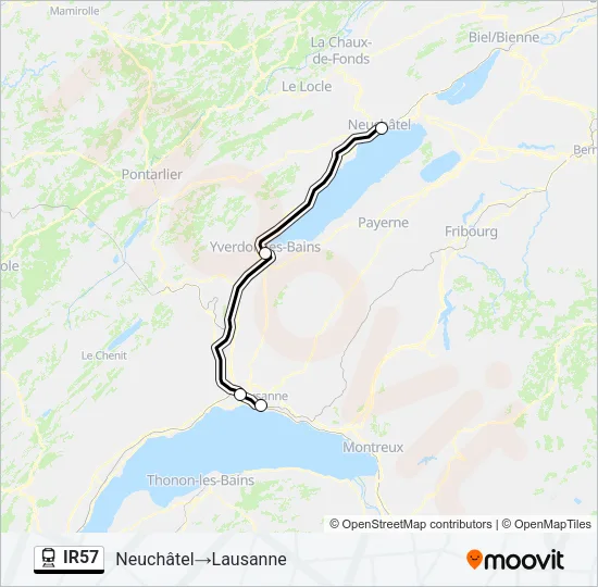 IR57 Train Line Map