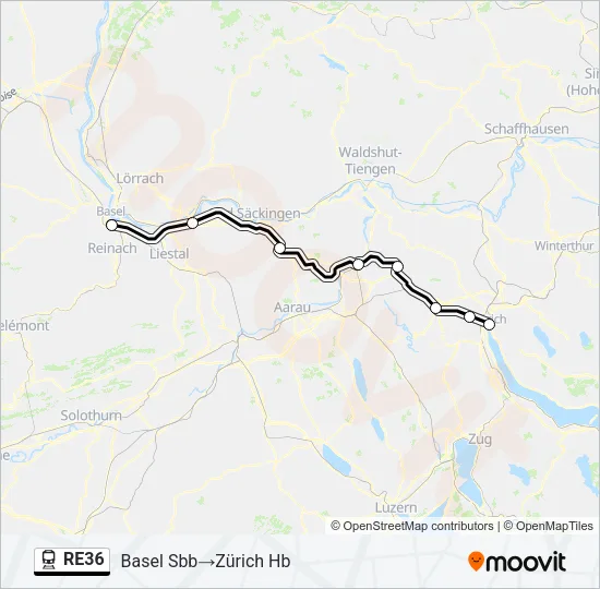 RE36 Train Line Map