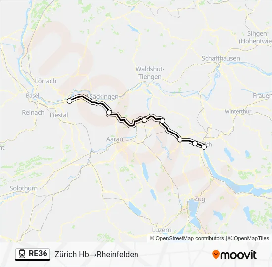 RE36 Train Line Map