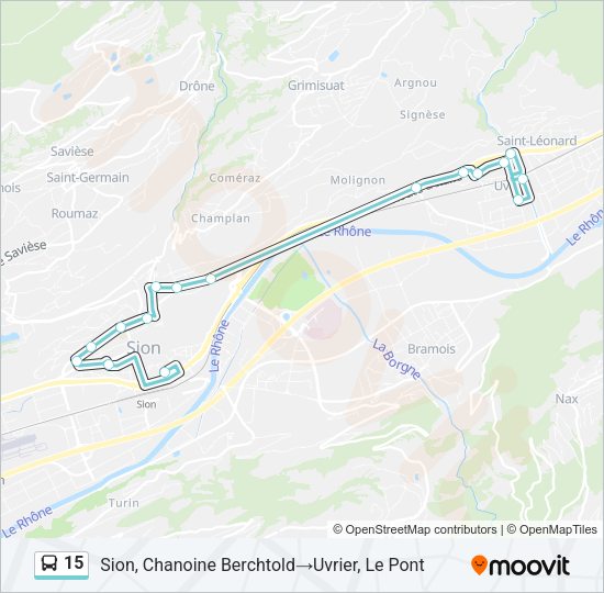 15 Bus Line Map
