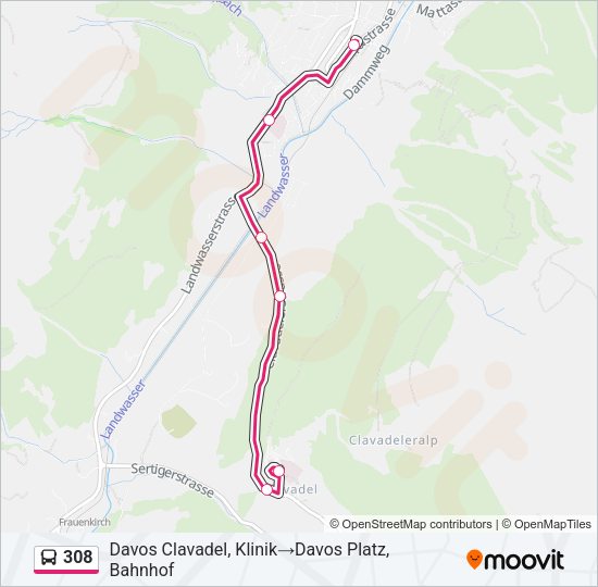 308 Bus Line Map