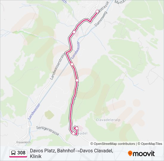 308 Bus Line Map