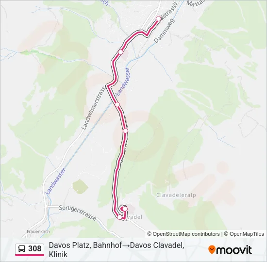 308 Bus Line Map