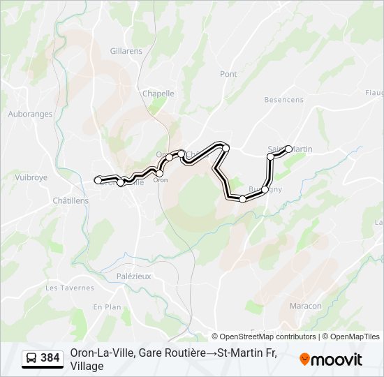 384 Bus Line Map